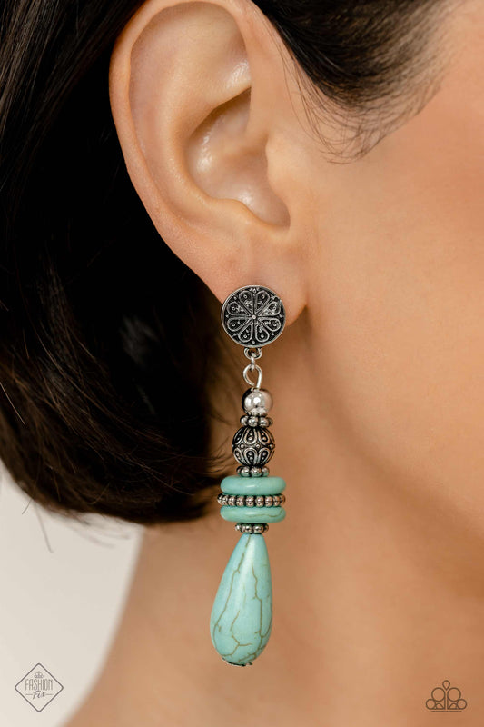 Paparazzi Accessories Desert Fever - Blue Earrings