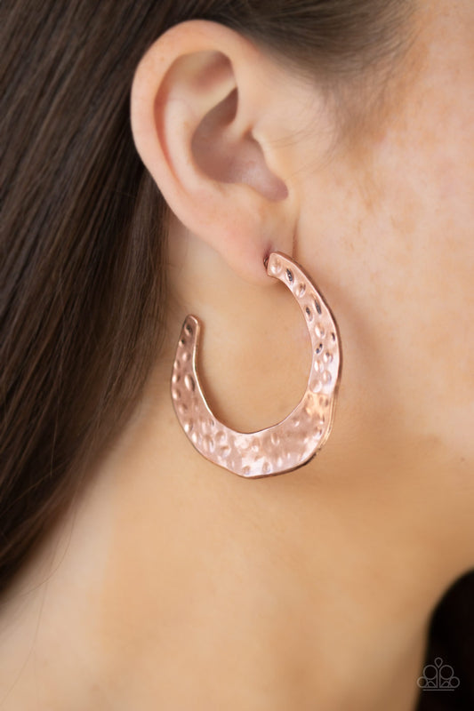 The HOOP Up - Copper Earrings Paparazzi Accessories