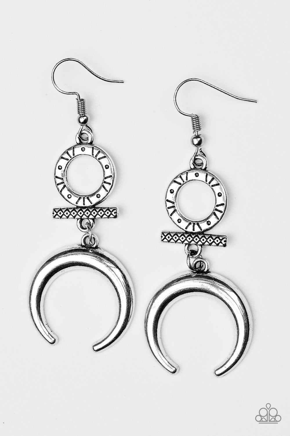 Majestically Moon Child - Silver Earrings Paparazzi Accessories