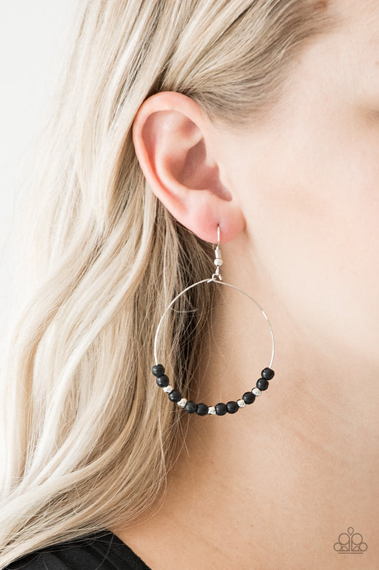 1341 Stone Spa - Black Earrings Paparazzi Accessories