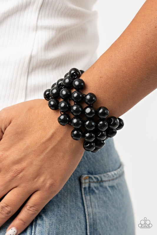 ** 0269 Tiki Tropicana - Black Bracelet Paparazzi Accessories