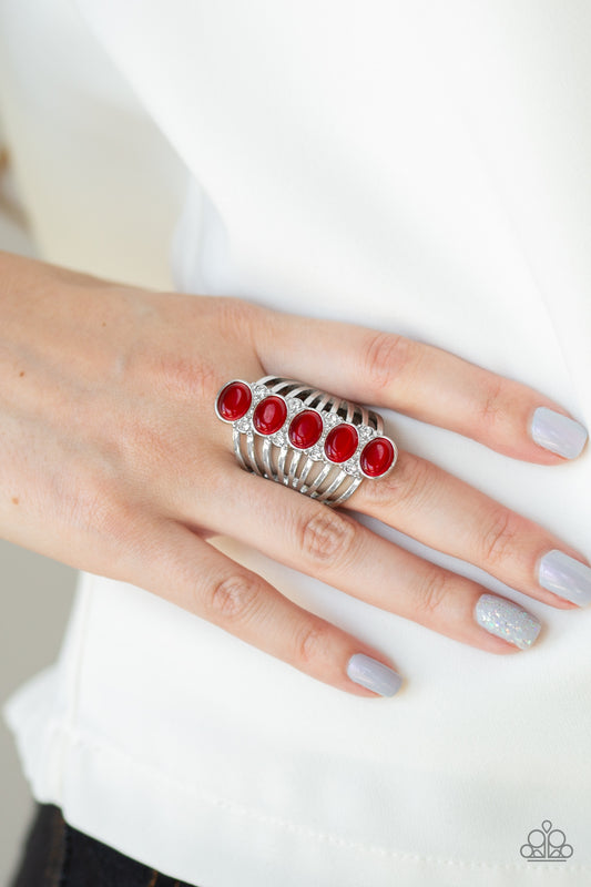 R0007 BLING Your Heart Out - Red Ring Paparazzi Accessories