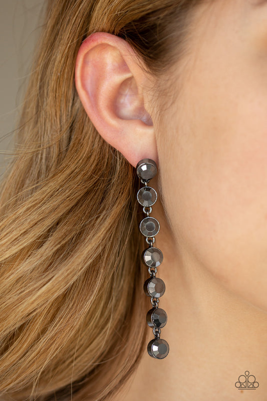 Dazzling Debonair - Black Earrings Paparazzi Accessories