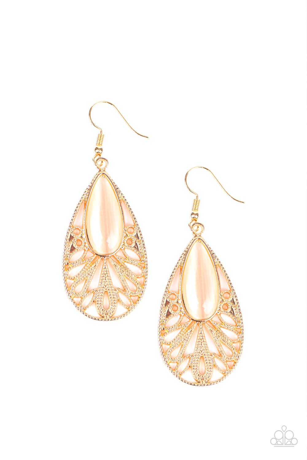1006 Glowing Tranquility - Gold Earrings Paparazzi Accessories