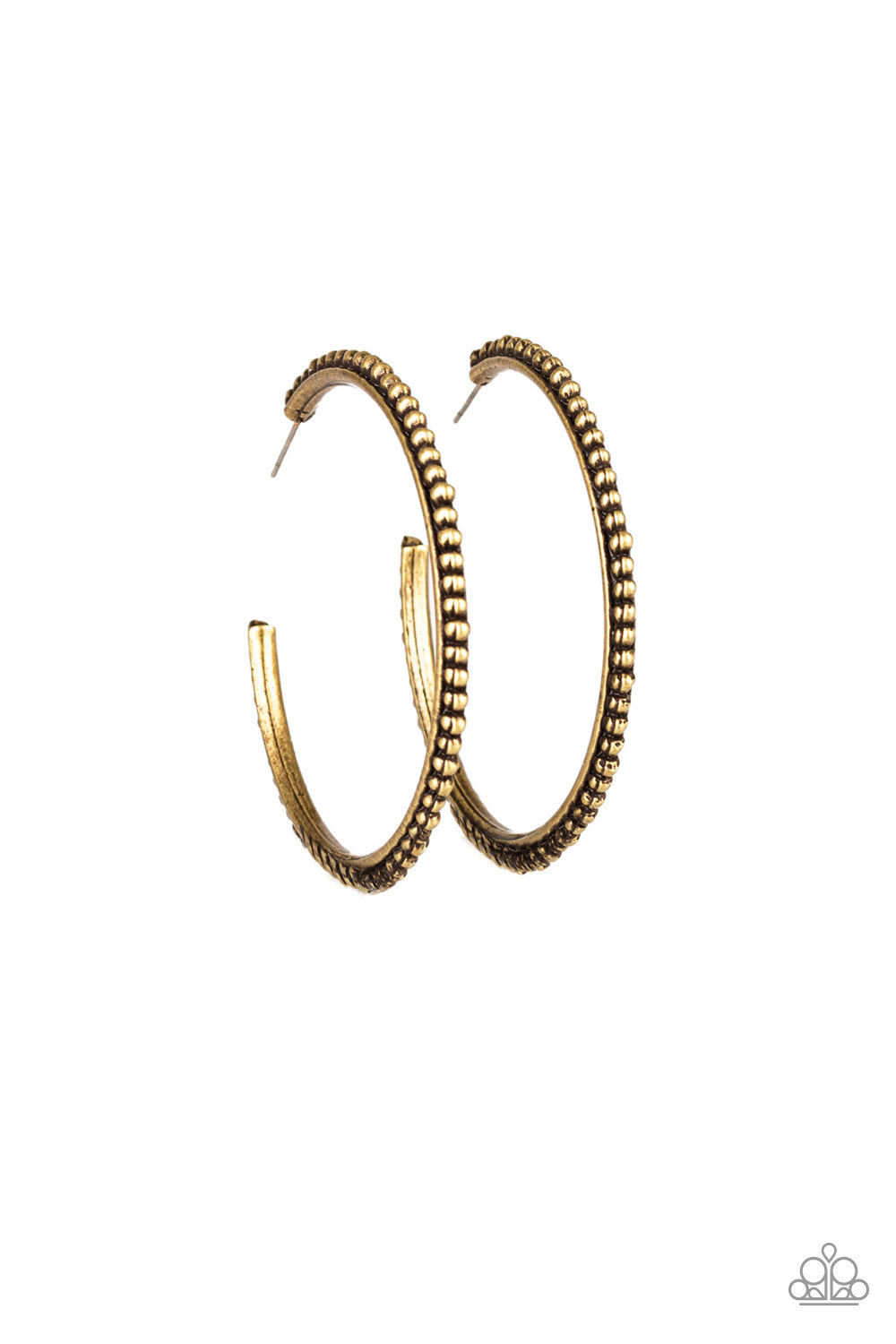 Totally On Trend - Brass Earrings Paparazzi Accessories