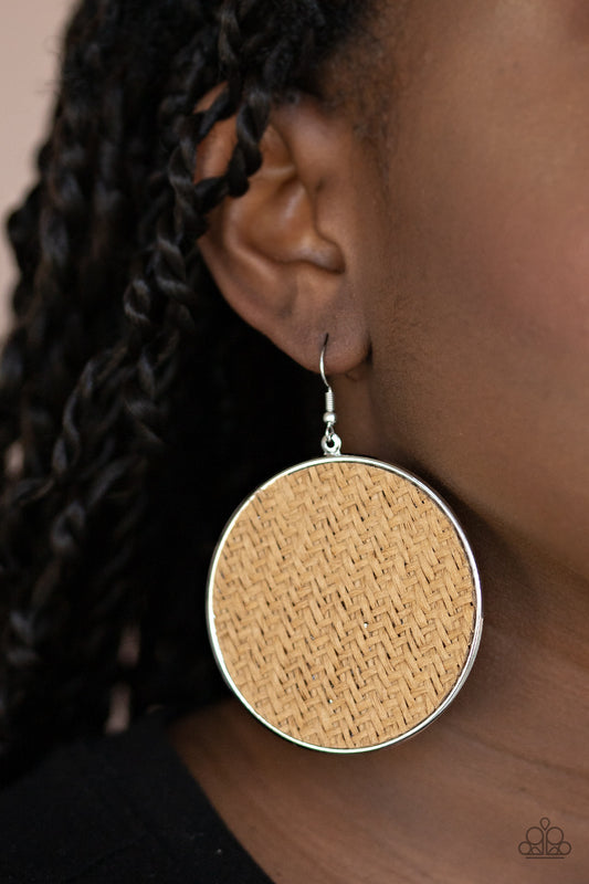 0112 Wonderfully Woven - Brown Earrings Paparazzi Accessories