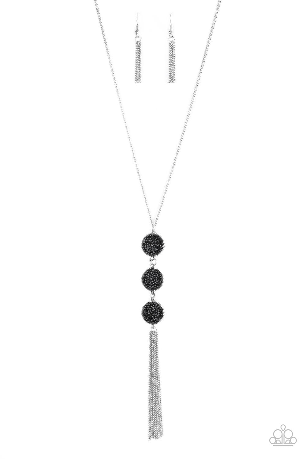 ** 0347 Paparazzi Accessories Triple Shimmer - Black Necklace