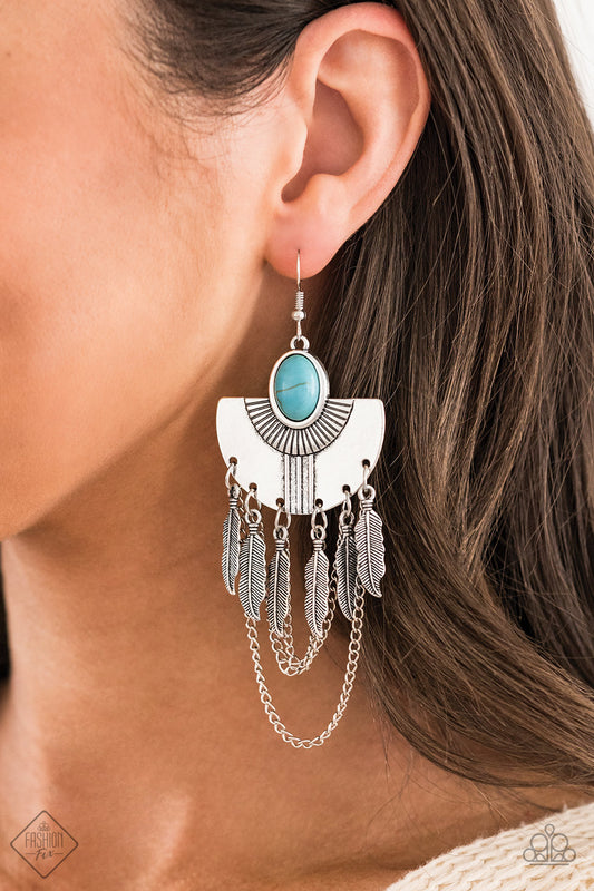 1111 Sure Thing, Chief! Blue Earrings Paparazzi Accessories