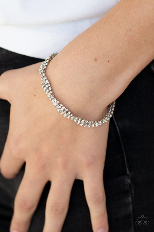 Braided Twilight - White Bracelet Paparazzi Accessories