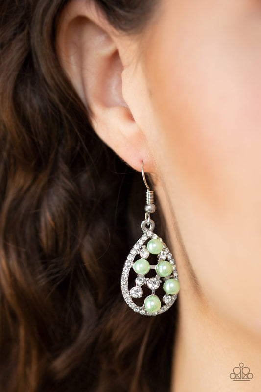 Fabulously Wealthy - Green Earrings Paparazzi Accessories