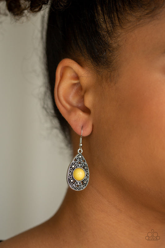 From POP To Bottom - Yellow Earrings Paparazzi Accessories