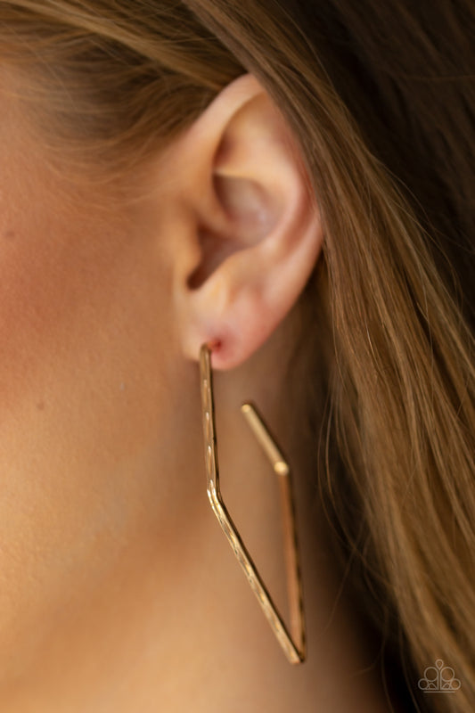 1404 Geo Grunge - Gold Earrings Paparazzi Accessories