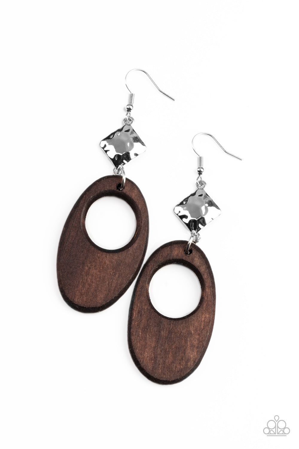 ** 0616 Paparazzi Accessories Retro Reveal - Brown Earrings