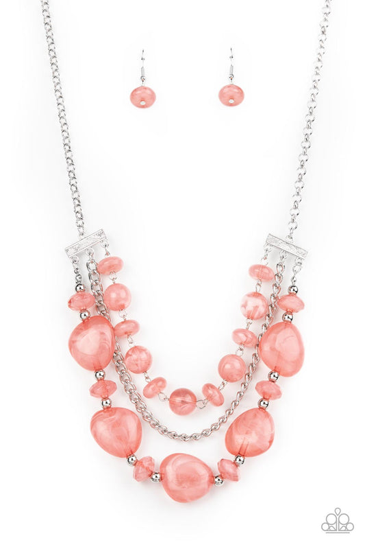 0060 Paparazzi Accessories Oceanside Service - Pink Necklace