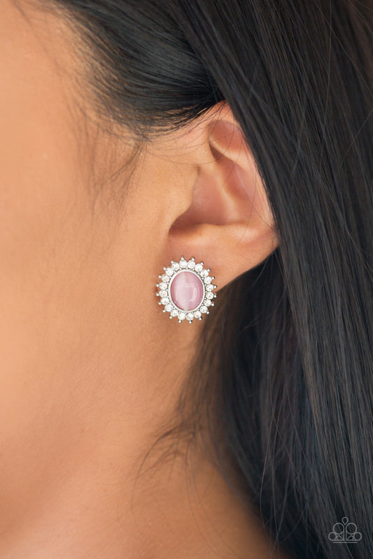 ** 1282 Hey There, Gorgeous - Pink Earrings Paparazzi Accessories