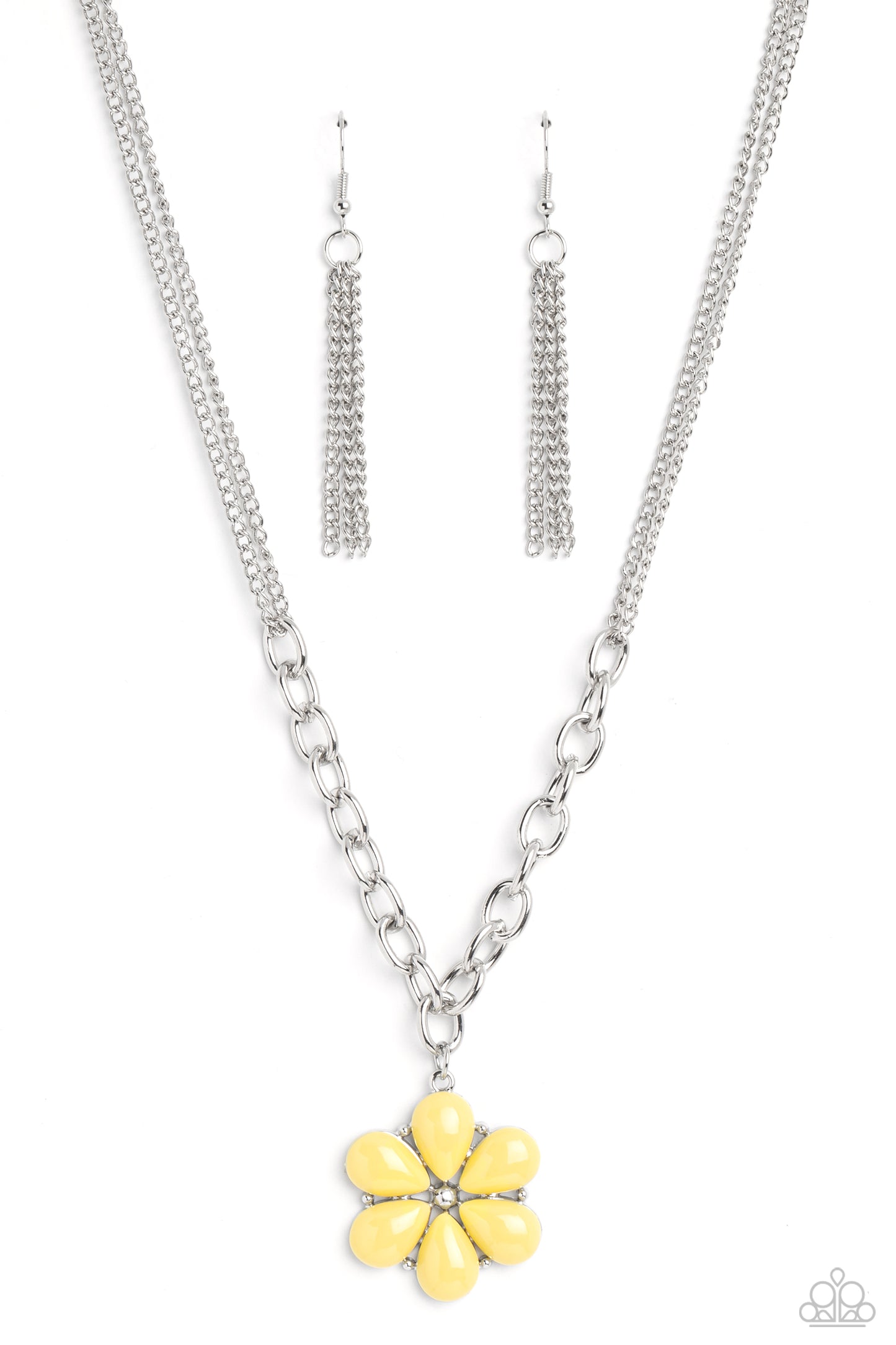 Dazzling Dahlia - Yellow Necklace