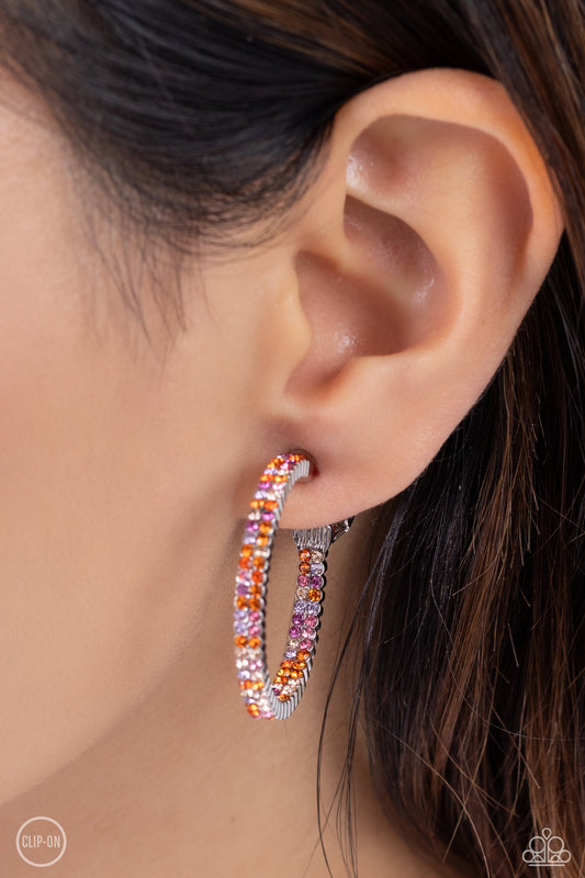 Outstanding Ombré - Orange clip-on earrings