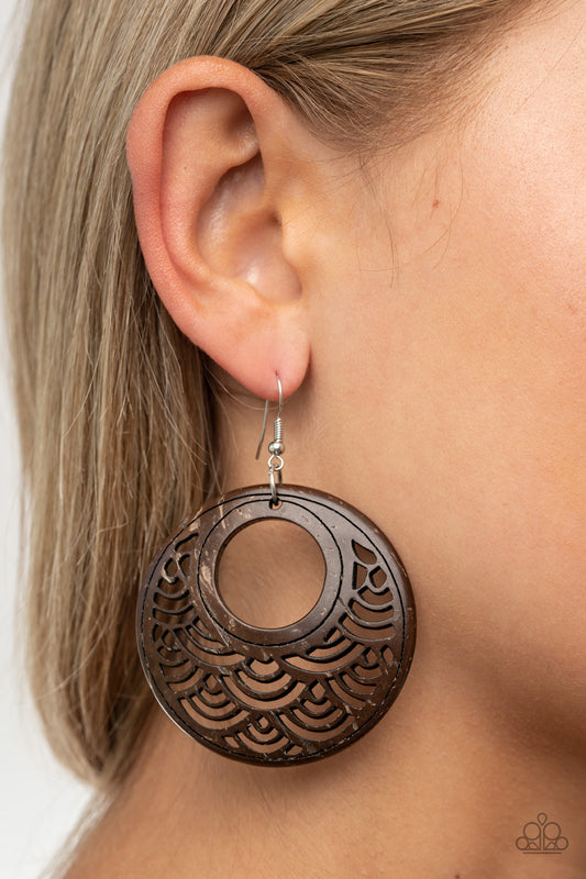 ** 0011 Tropical Canopy - Brown Earrings Paparazzi Accessories