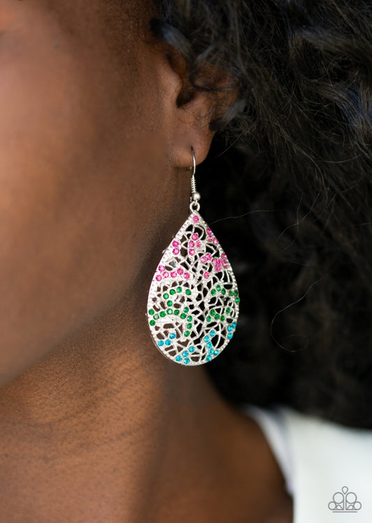 Hustle and Bustle Multicolored Earrings Paparazzi Accessories