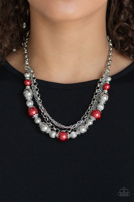 0081 5th Avenue Romance - Red Necklace Paparazzi Accessories