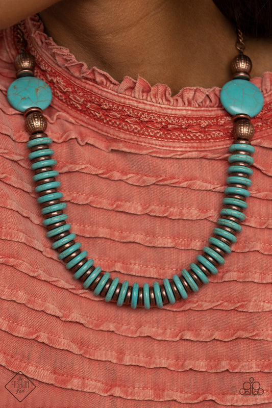 0093 Desert Revival Blue Necklace Paparazzi Accessories