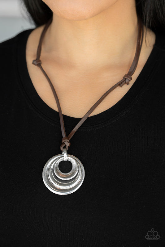 1041 Desert Spiral - Silver Necklace Paparazzi Accessories
