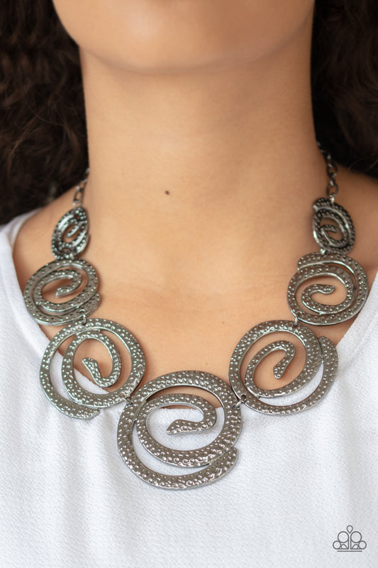 0056 Statement Swirl - Black Necklace Paparazzi Accessories