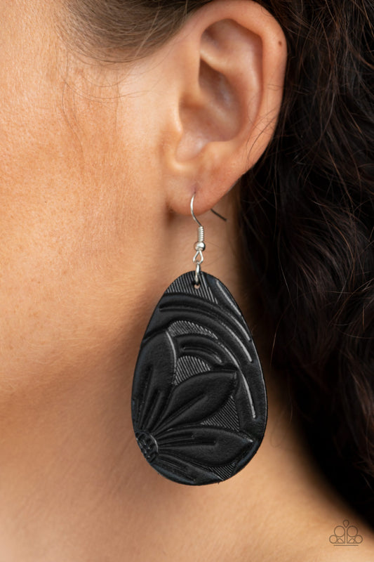 ** 398 Garden Therapy - Black Earrings Paparazzi Accessories