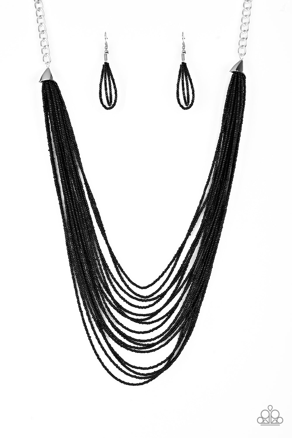 ** 1094 Peacefully Pacific - Black Seedbead Necklace Paparazzi Accessories